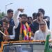 Dr Andrabi joins BJP Lal Chowk Candidate Engineer Aijaz Hussain in a mega rally from Balhama to DC Office