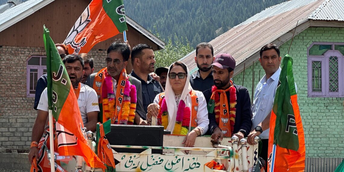 Dr Darakhshan accompanies BJP Candidate for Gurez during mega rally & during filling of nomination papers