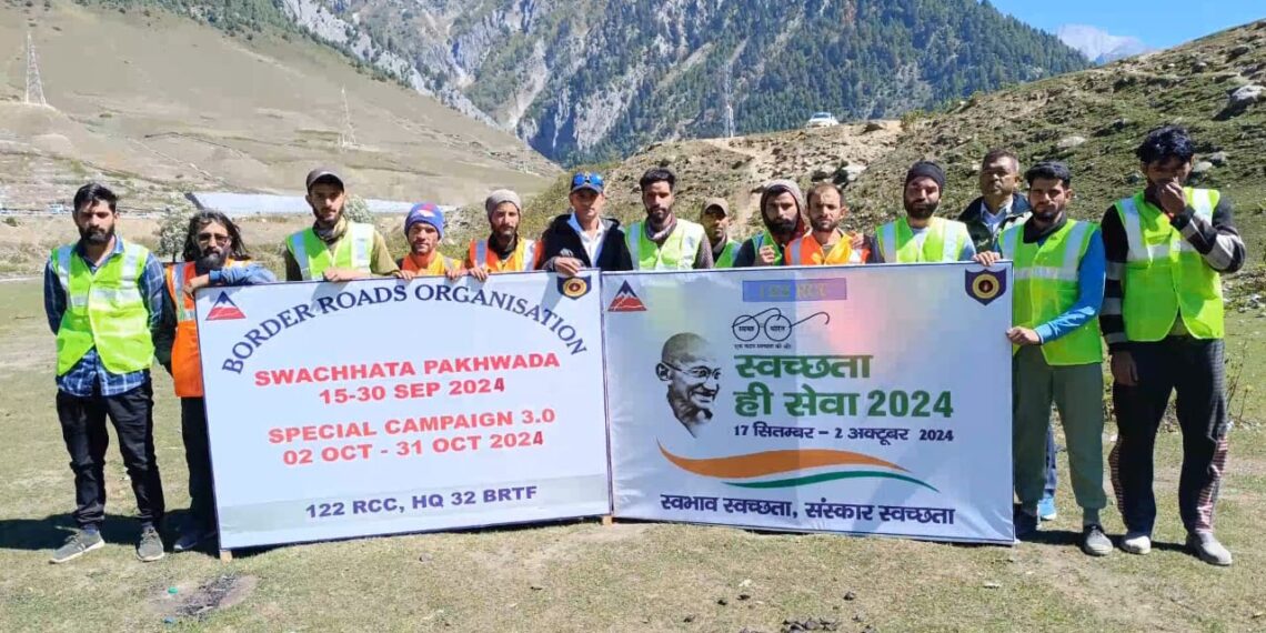 BRO Conducts Cleanliness Drive in Ganderbal District on Mahatma Gandhi’s Birth Anniversary
