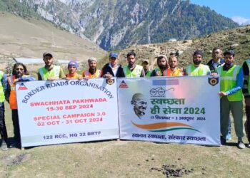 BRO Conducts Cleanliness Drive in Ganderbal District on Mahatma Gandhi’s Birth Anniversary