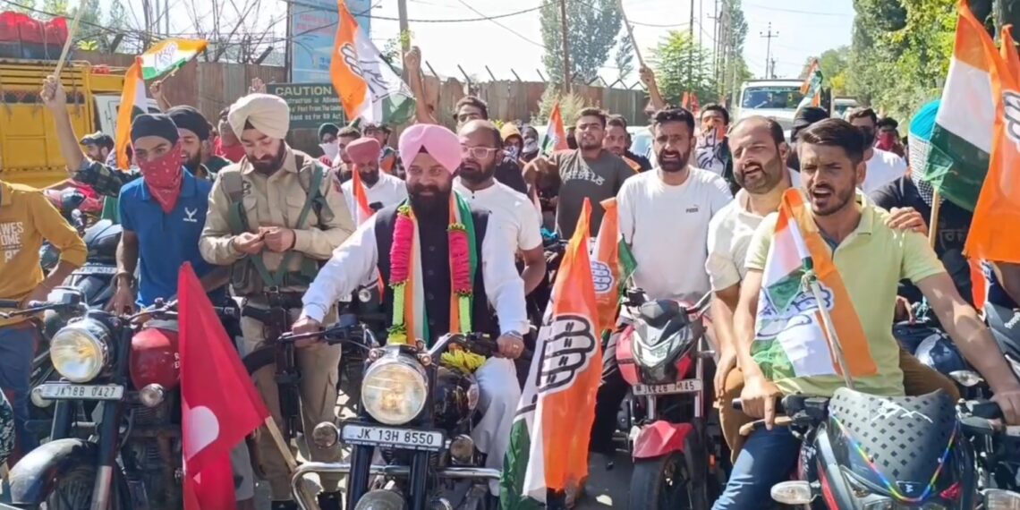 NC Congress Alliance Candidate S.S Channi Leads Motorcycle Rally in Tral