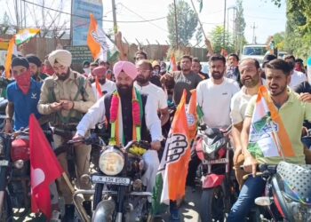 NC Congress Alliance Candidate S.S Channi Leads Motorcycle Rally in Tral