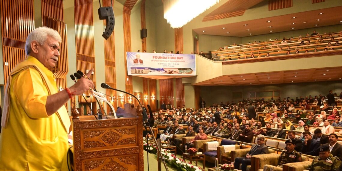 Lt Governor addresses J&K UT Foundation Day celebrations in Srinagar; congratulates the people of J&K for working tirelessly for a secure & prosperous UT