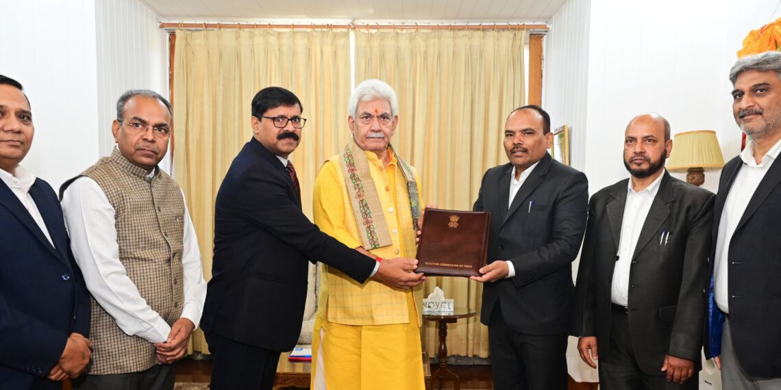 CEO J&K P. K. Pole met the Lieutenant Governor Shri Manoj Sinha at Raj Bhawan today