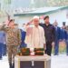 Lieutenant Governor Shri Manoj Sinha laid wreath and paid homage to Rfn Jeevan Singh, Rfn Kaisar Ahmad Shah, and Defence Porters Mushtaq Ahmad Chowdary and Zahoor Ahmad Mir, who laid down their lives for the nation