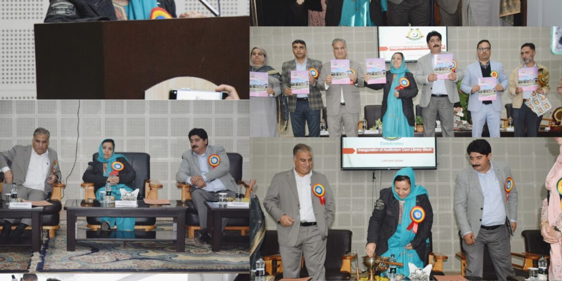 Sakina Masood inaugurates auditorium cum library block, releases newsletter at GDC Sumbal; visits CHC Sumbal
