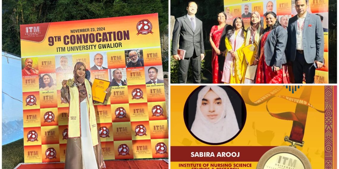 J&K’s Sabira Arooj Receives Gold Medal at ITM University Gwalior Convocation