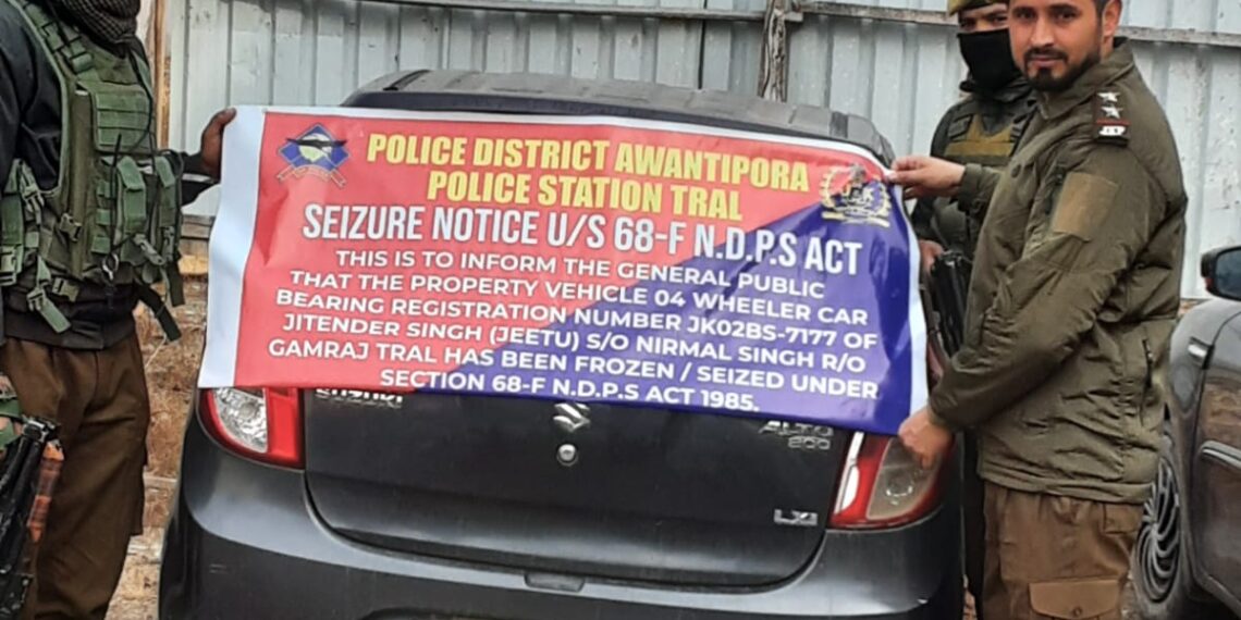 Awantipora Police Seize Property of Notorious Drug Peddler Worth Lacs