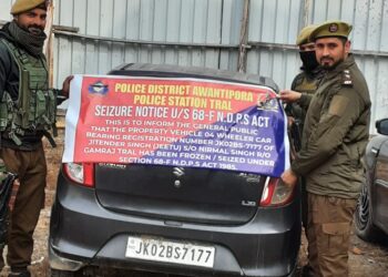 Awantipora Police Seize Property of Notorious Drug Peddler Worth Lacs