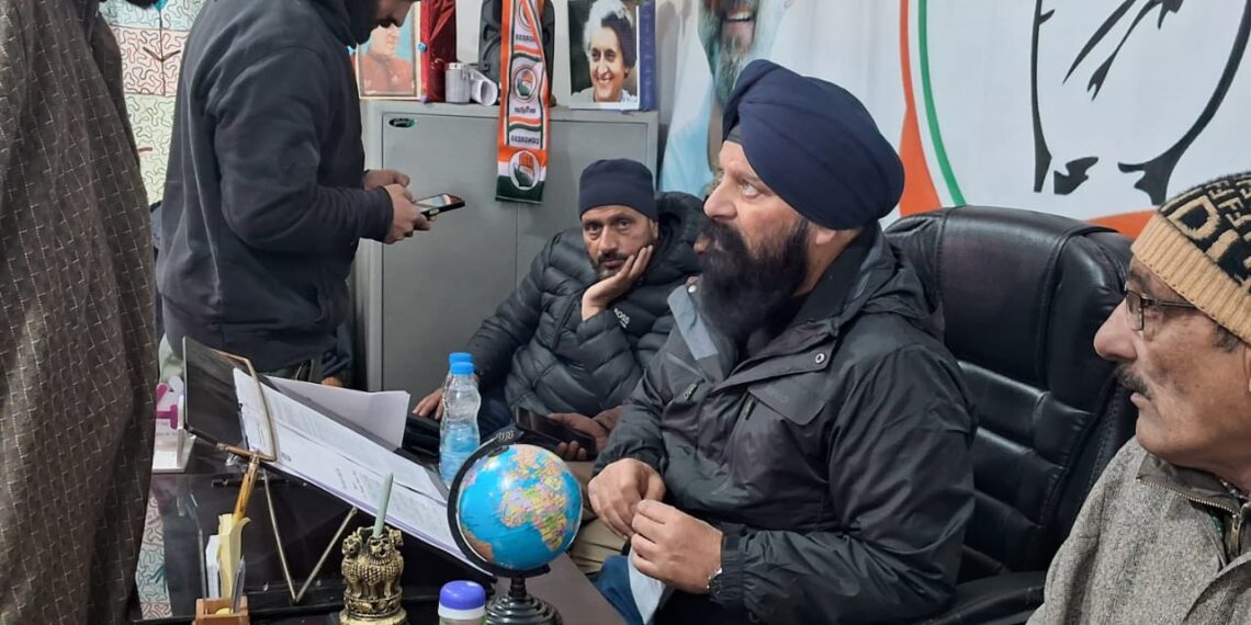 S S Channi presided working committee meeting at Congress office Tral, attends manifold condolence meeting in the constituency