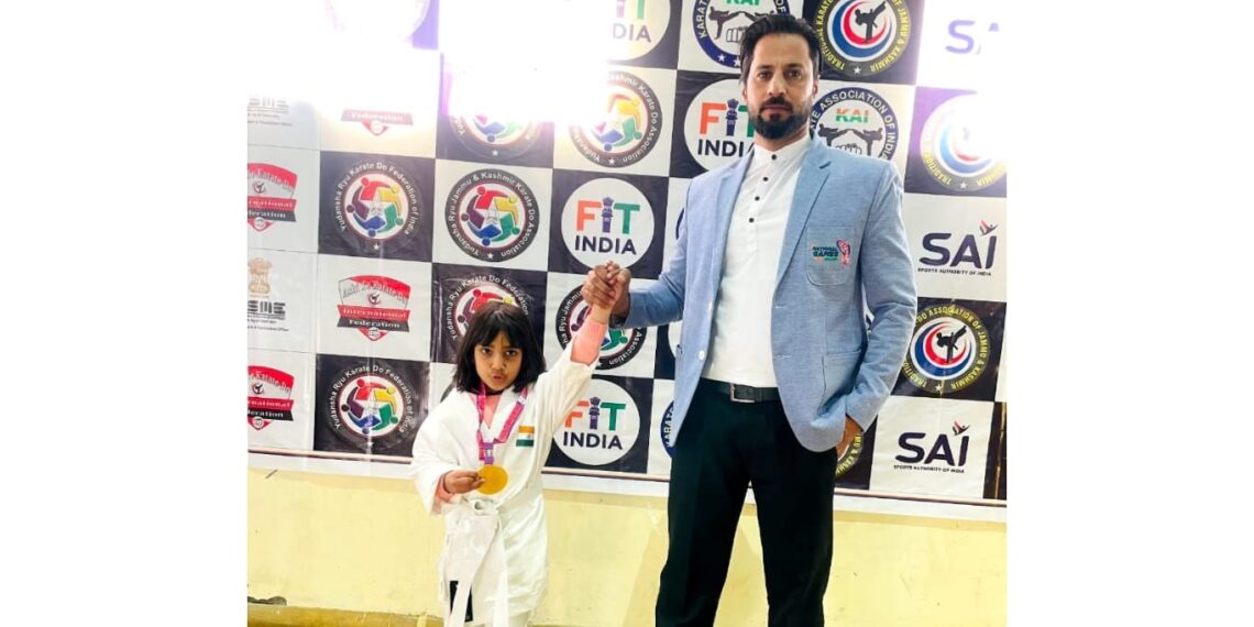 4-Year-Old Mahira Nawaz of BOMIS Pampore Wins Gold at North India Karate Championship