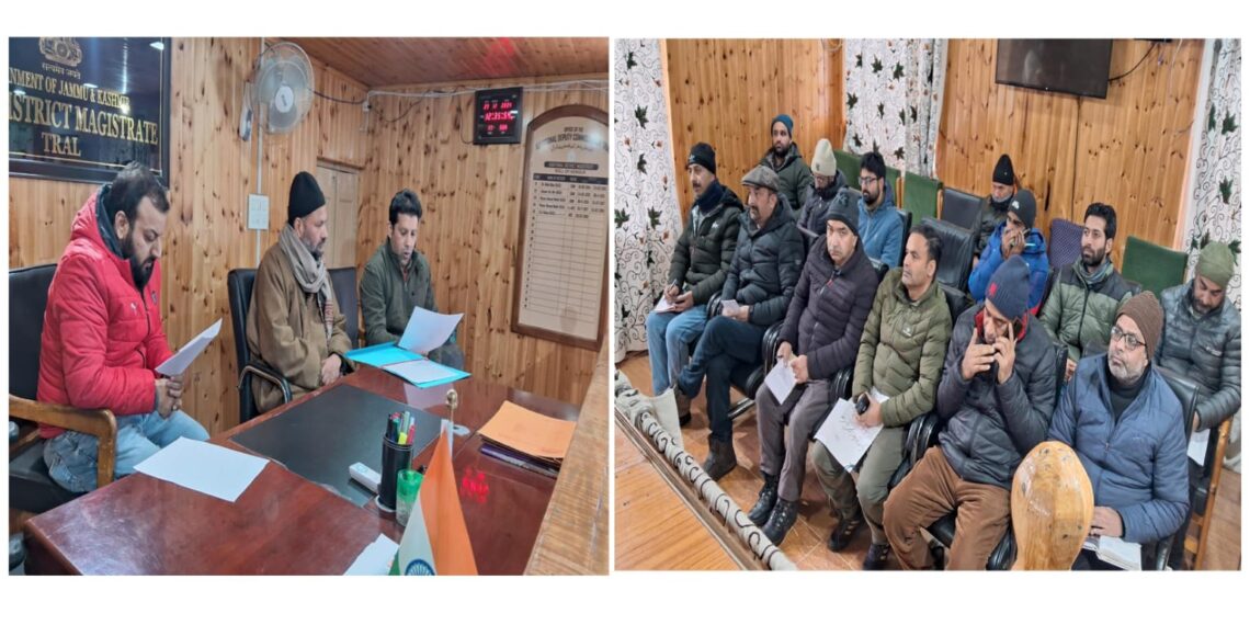 MLA Tral Rafiq Ahmad Naik holds meeting with line department officers post-snowfall