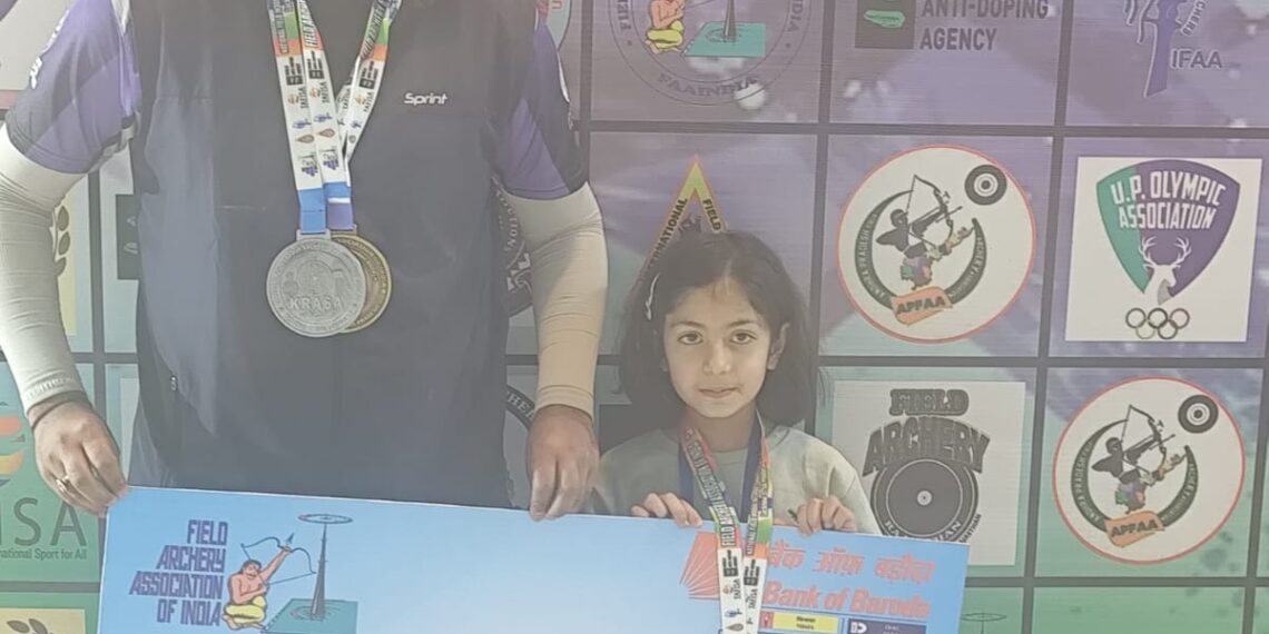 7-Year-Old Girl Hoorain Ferooz from Pampore Shines at Archery National Championship