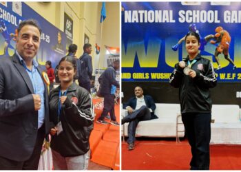 17-year-old Saadia Gulzar from Pulwama wins silver medal at the National Wushu Games