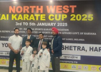 BOMIS Pampore Shines at North West Karate Championship With Three Students Earning Medals & Selection for Asian School Games