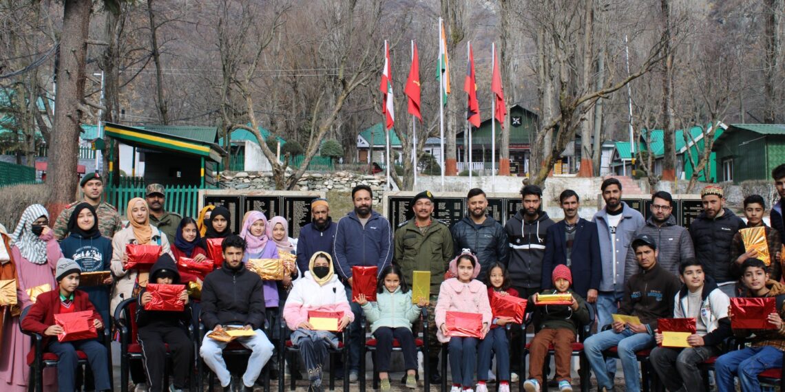 Shakti Vijay Brigade Honors Students for Their Role in Road Safety Campaign in Tangdhar Kashmir