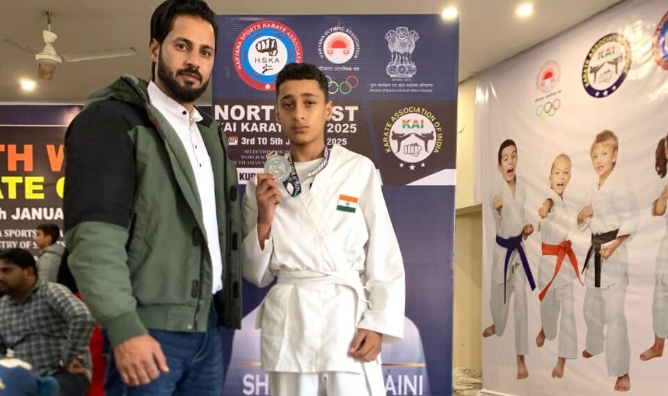 Srinagar’s Hamad Altaf Shines at North West Karate National Championship, Wins Silver Medal