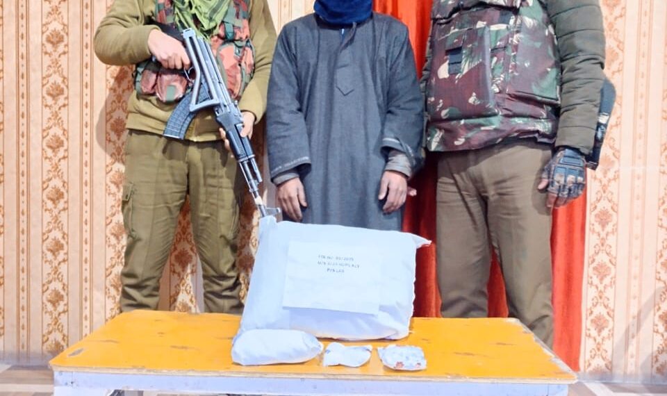 District Police Ganderbal Apprehends Drug Peddler, Seizes Contraband Substance