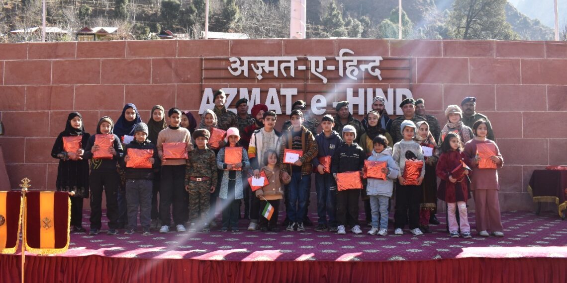 Republic Day: Indian Army felicitate students for participating in “Anti-narcotics” campaign in Karnah