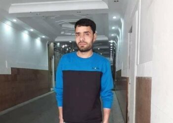 Congress party youth leader Asif Rehman greets people on Shab-E-Mehraj