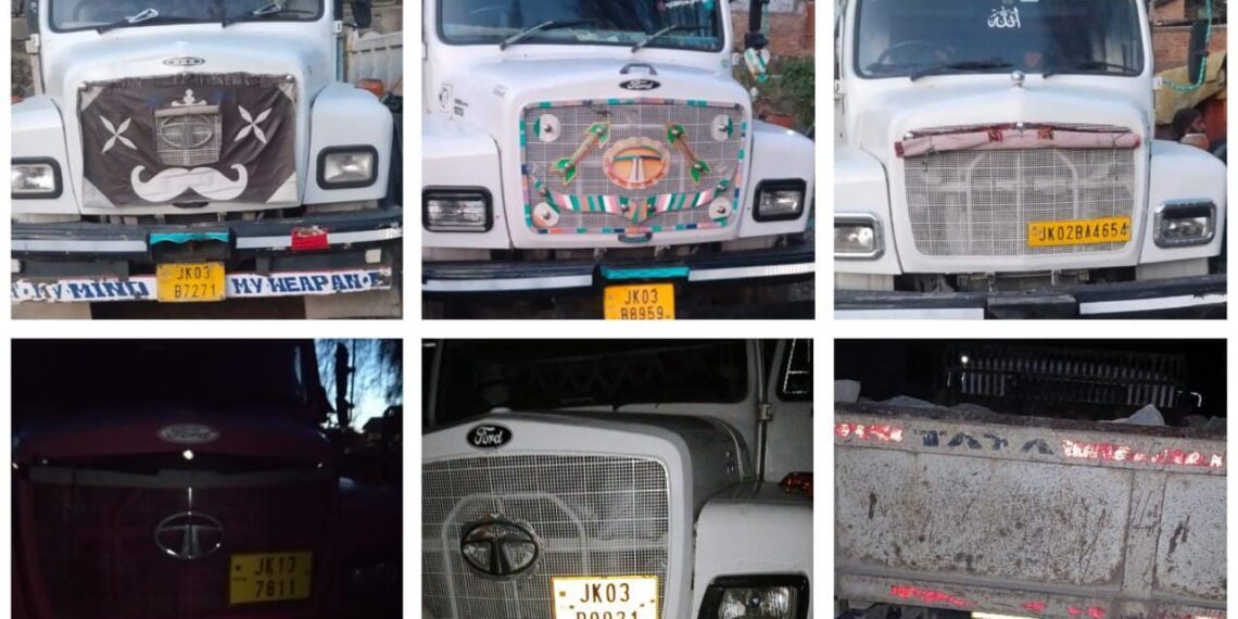 Ganderbal Police Seizes 18 Vehicles in Major Crackdown on Illegal Mineral Extraction
