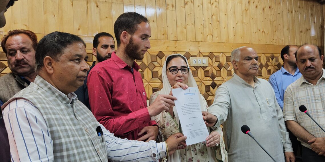 Dr Darakhshan hands over appointment letter to brother of Syed Adil Hussain who lost his life in Pahalgam terror attack