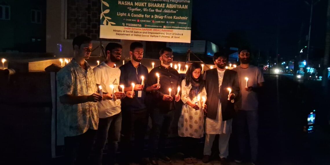 Awareness Programme & Candle March Held in Awantipora Ahead of International Day Against Drug Abuse