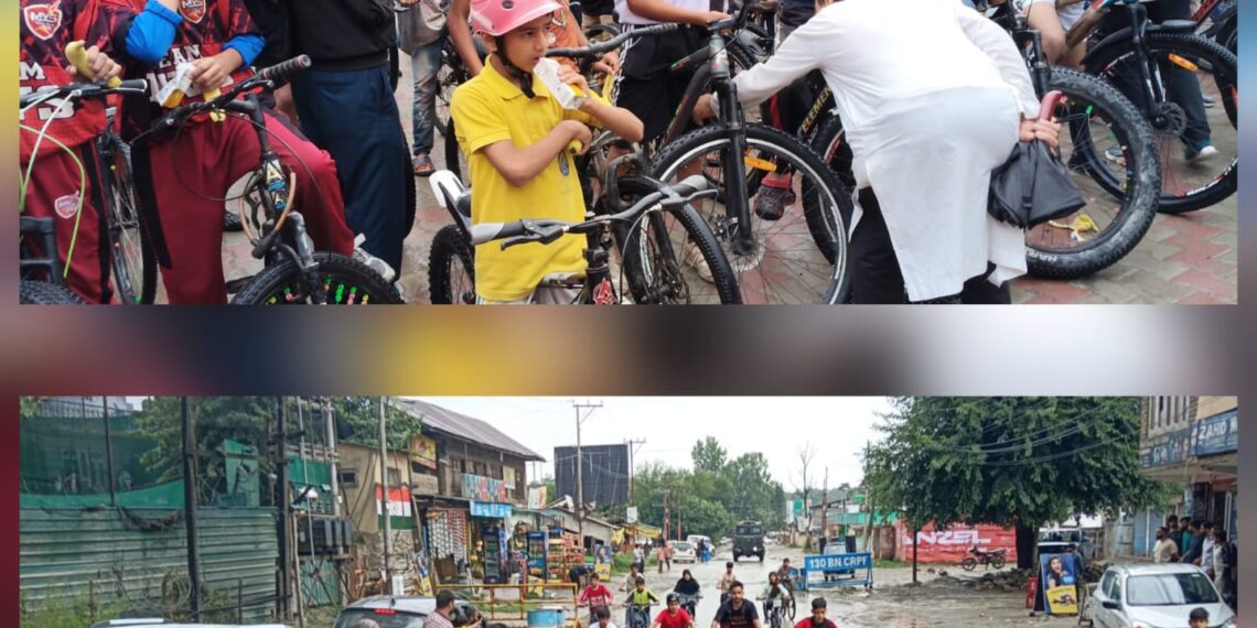 Police organises cycle race in Awantipora,under the banner of Fit India Movement