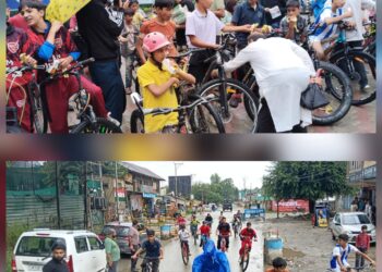 Police organises cycle race in Awantipora,under the banner of Fit India Movement