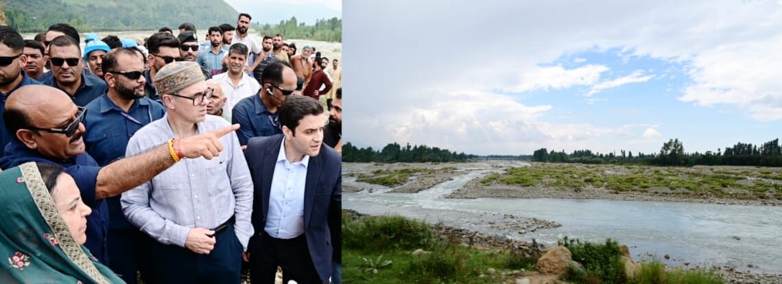 CM Omar Abdullah visits Kulgam to assess flood damage and oversee restoration efforts following heavy rains in the district