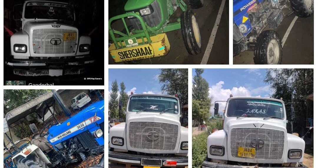 Seven Vehicles Seized in Ganderbal for Illegal Mining and Mineral Transportation: Police