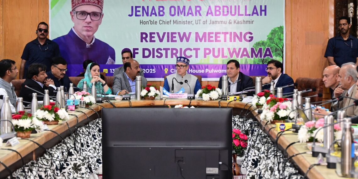 CM Omar Abdullah chairs review meeting at Pulwama