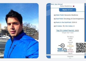 Dr. Ajaz Ahmad Bhat of Doru Shahabad Among World’s Top 2% Scientists Recognized by Stanford University