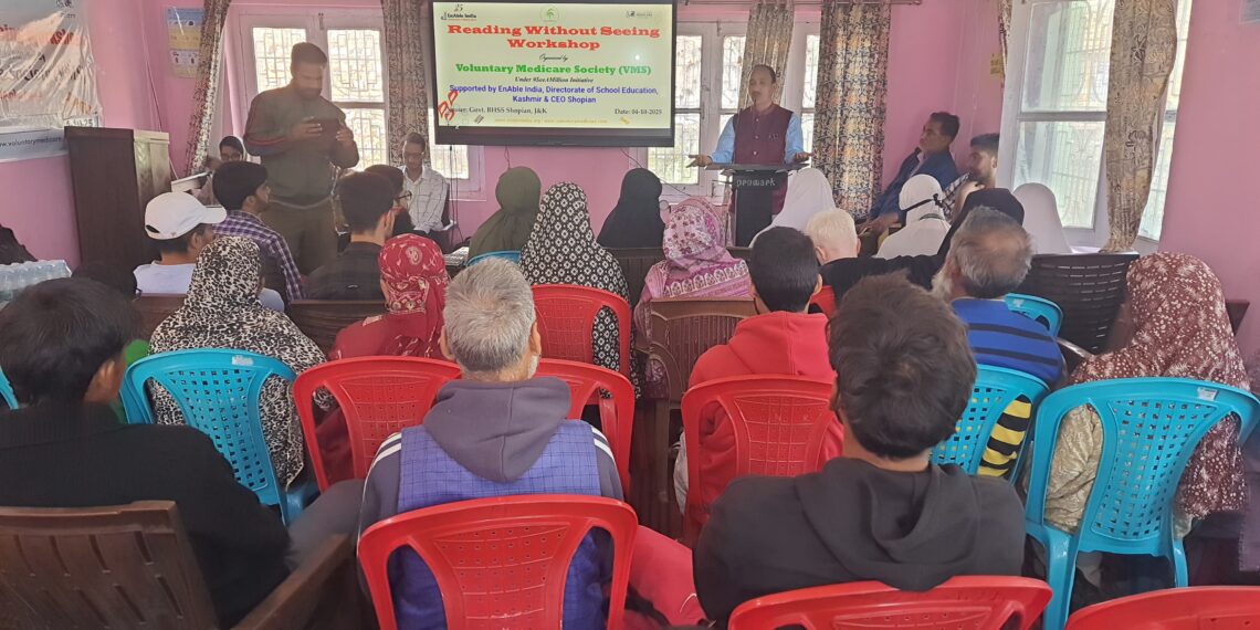 Voluntary Medicare Society (VMS) under #SeeAMillion Organised ‘Reading Without Seeing’ Workshop in Shopian, J&K