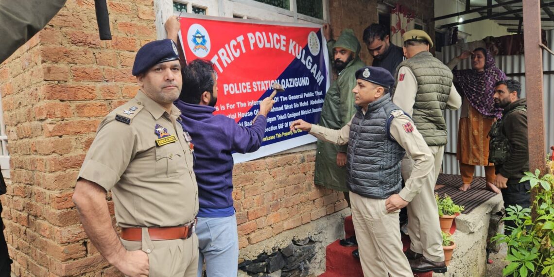 Kulgam Police Attaches Property of Drug Peddler Under NDPS Act