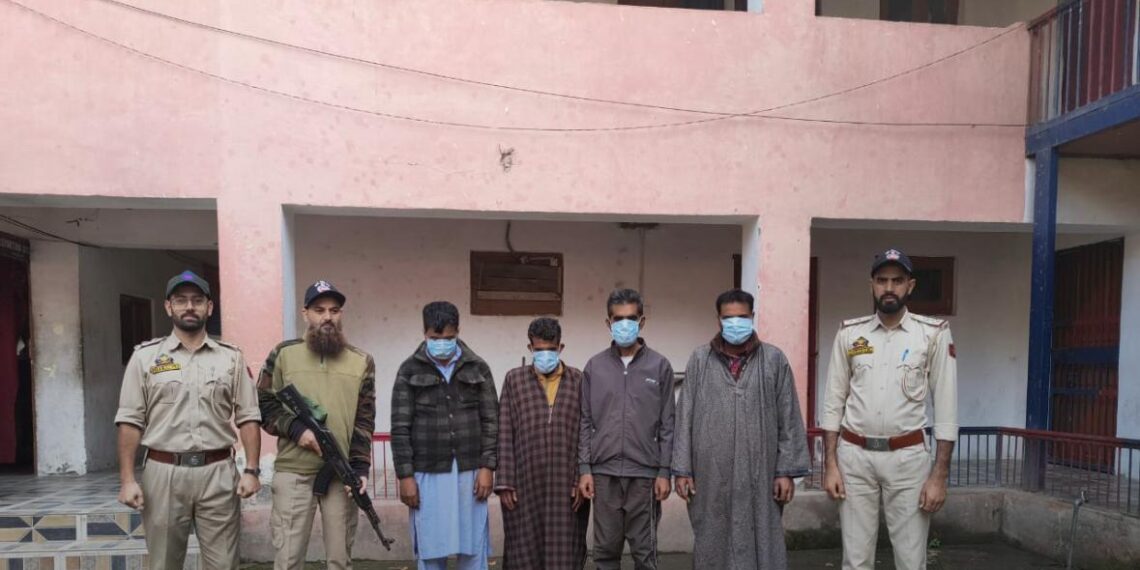 Ganderbal Police Crack Down on Gambling; Four Arrested, Cash and Cards Seized