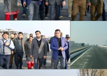DC Srinagar conducts on site visit of Sanat Nagar Flyover, load testing underway for operationalisation of the flyover