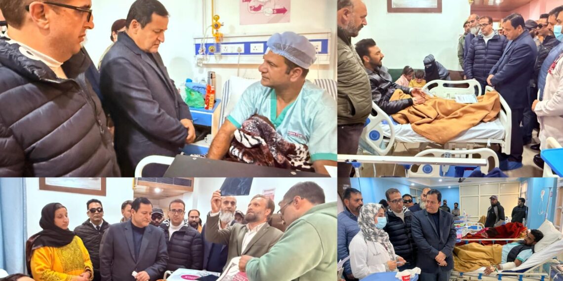 Javid Dar visits injured persons of Nowgam Police Station Blast, assures full assistance
