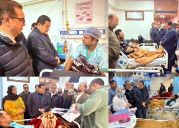 Javid Dar visits injured persons of Nowgam Police Station Blast, assures full assistance
