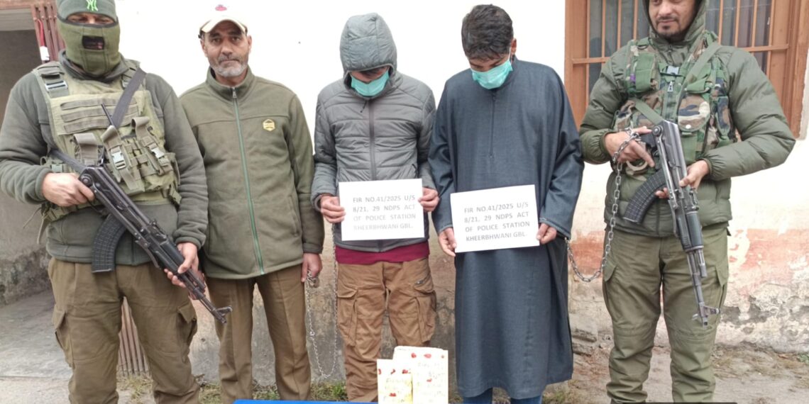 Two drug peddlers arrested with heroin-like substance in Ganderbal