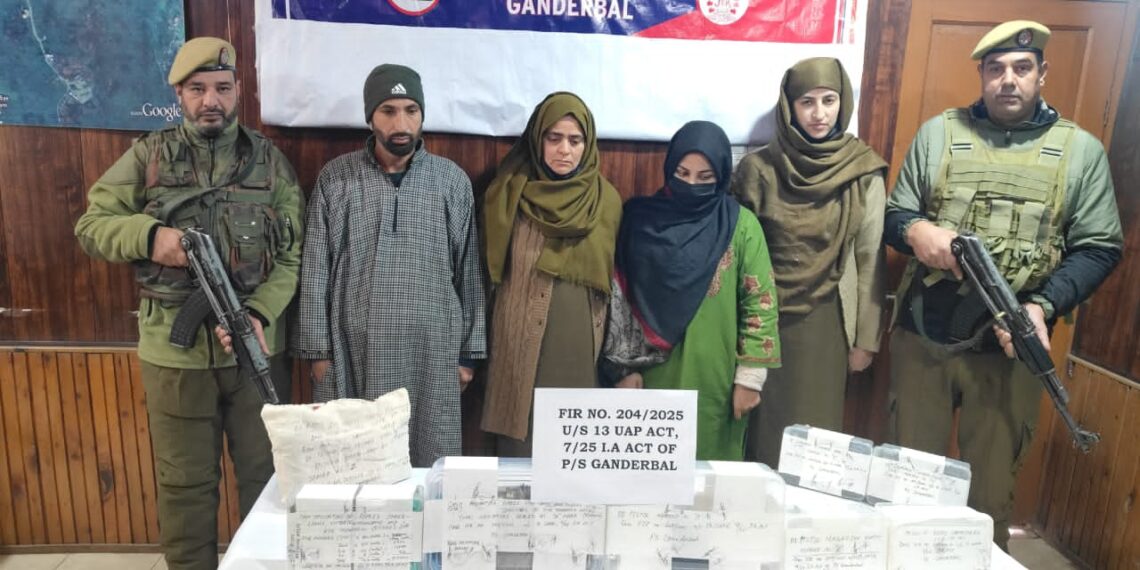 J&K Police Arrest Two Terror Associates in Ganderbal, Recover Arms and ₹8.4 Lakh Cash