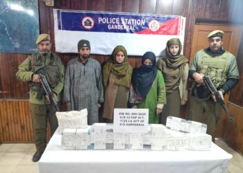 J&K Police Arrest Two Terror Associates in Ganderbal, Recover Arms and ₹8.4 Lakh Cash