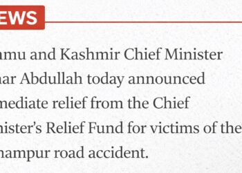 CM Omar Abdullah announces ex-gratia relief for Udhampur road accident victims