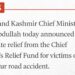 CM Omar Abdullah announces ex-gratia relief for Udhampur road accident victims
