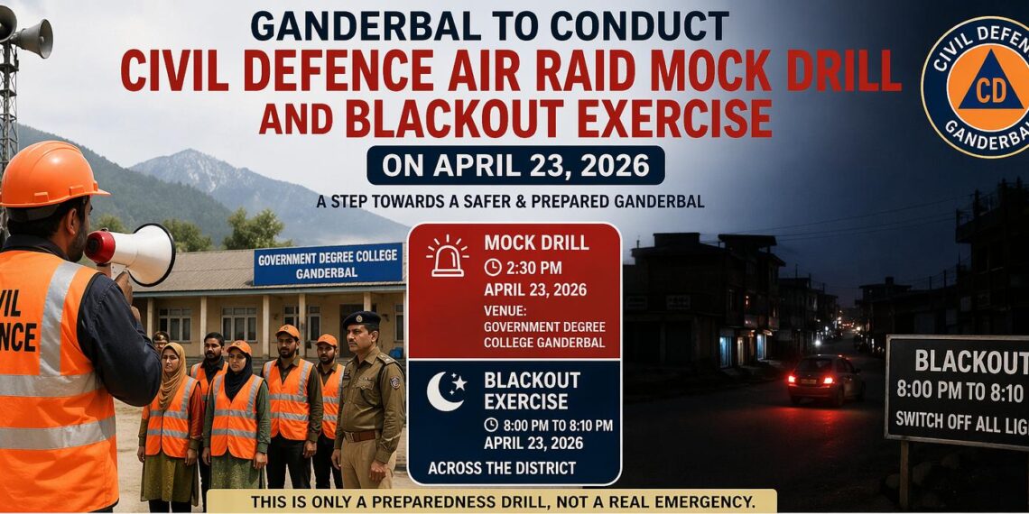 Ganderbal to Conduct Civil Defence Air Raid Mock Drill and Blackout Exercise on April 23
