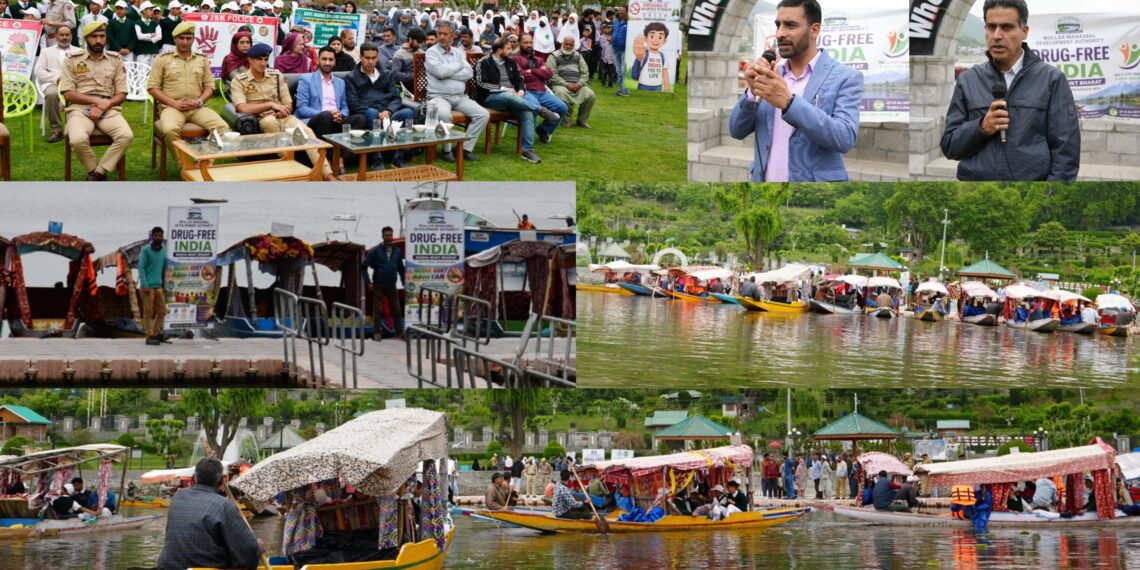 Nasha Mukt J&K Abhiyan: Grand Shikara Rally held at Manasbal Lake to raise awareness on Drug Menace