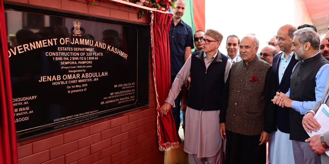 CM Omar Abdullah inaugurates 368 residential units for government employees at Sempora, Pampore