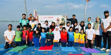 International Yoga Day Celebrated by BOMIS Pampore at Nishat Srinagar
