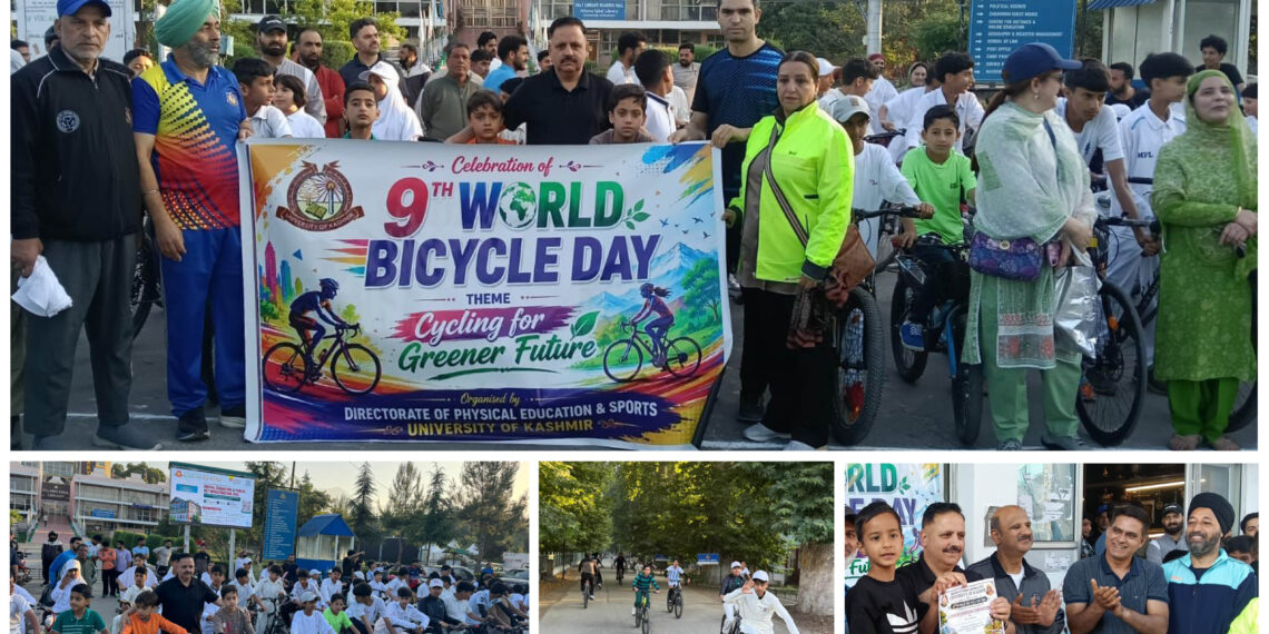 Kashmir University observes 9th World Bicycle Day