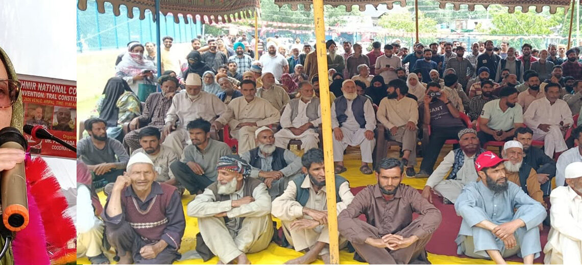 Sakeena Itoo addresses mega public gathering at Aripal Tral